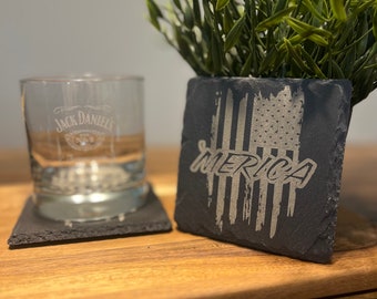 Merica slate coaster set