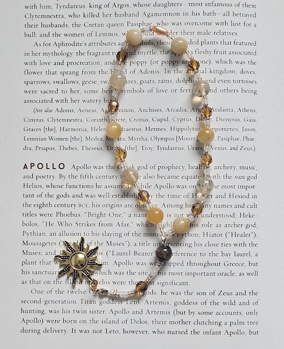 Small Apollo Prayer Beads - Yellow Agate, Golden Rutilated Quartz, and Tigers Eye