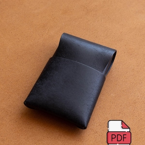 Patrón PDF de billetera minimalista de cuero: Tarjetero sin costuras (Descarga digital)