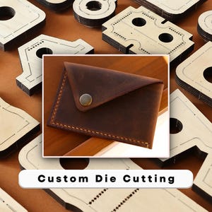Minimalist Leather Card Holder Cutting Die , Steel Press Knife for DIY Leathercraft