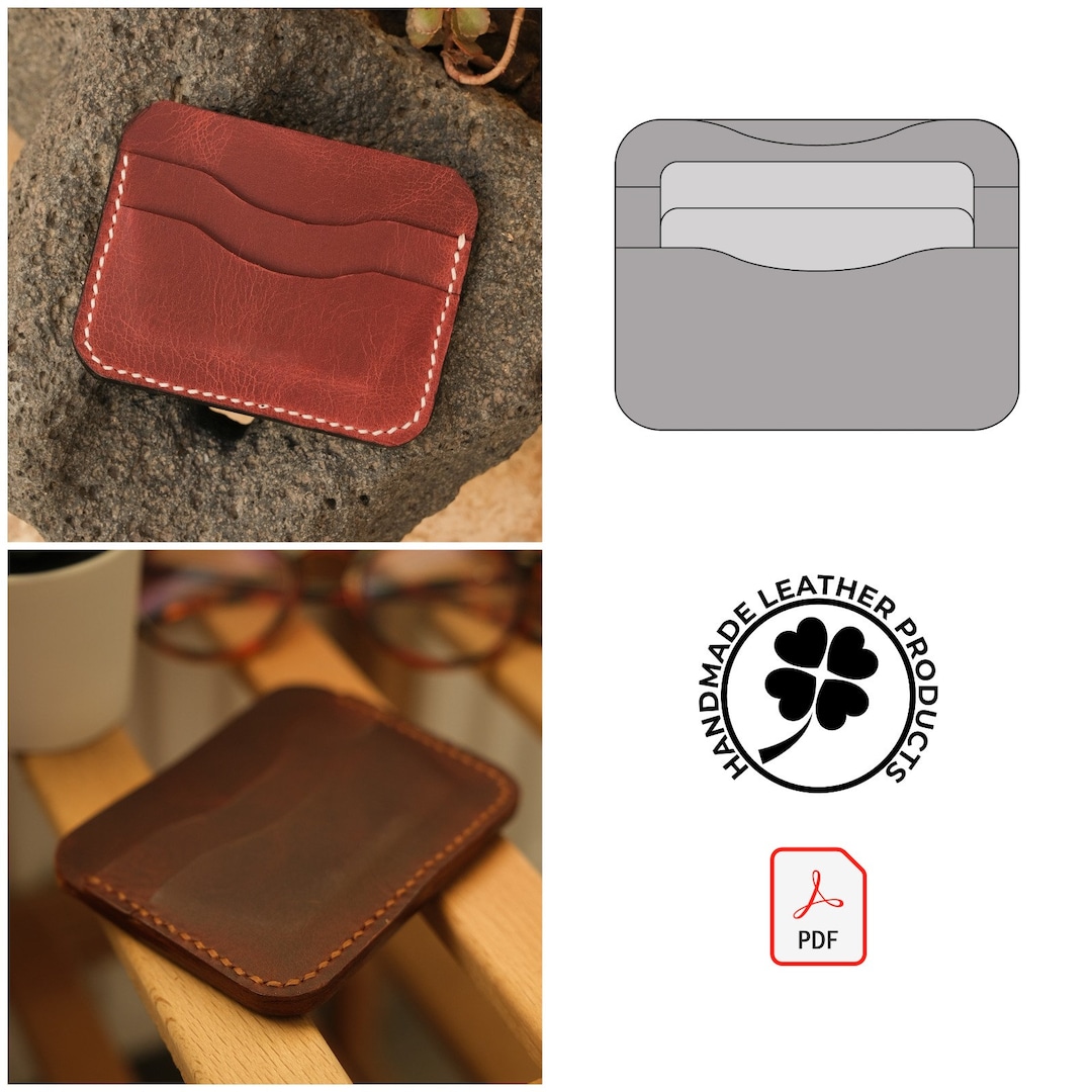 Leather Pattern Pdf Leather Card Holder Template easy Etsy
