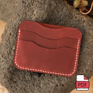 Leder Brieftasche Muster pdf, Brieftasche Vorlage, Kartenhalter Vorlage, Kompakter Kartenhalter Muster, Minimales Brieftasche Muster, Leder Muster pdf