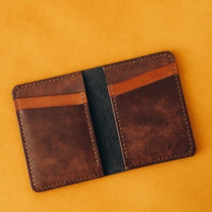Portafoglio in pelle / Porta carte in pelle / Portafoglio sottile in pelle / Portafoglio minimalista