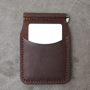 Portafoglio in pelle minimalista fatto a mano con fermasoldi - Per l&#39;uso quotidiano - Design sottile e pratico