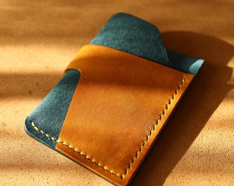 La billetera delgada Loya, billetera de bolsillo minimalista, billetera delgada de cuero genuino hecha a mano
