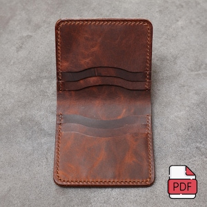 Cartera plegable Praia - Patrón en PDF - Plantilla de cuero para descargar digitalmente - Formato A4 + Carta
