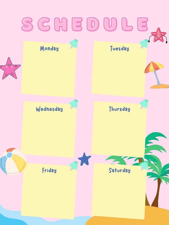 Printable Schedule for Children and Teens | Etsy