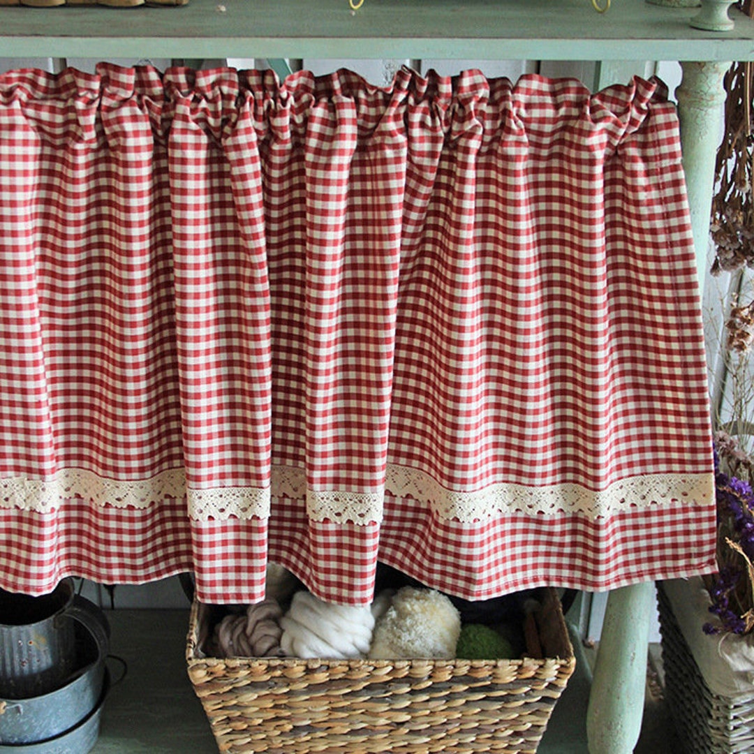 Tanabe Fabric Kitchen and Bathroom Curtains in Time Lattice - Etsy