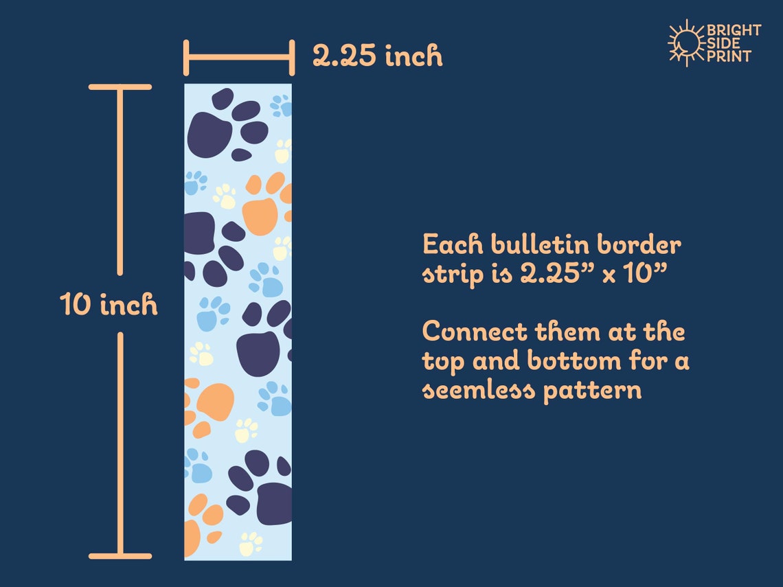 Bluey Bulletin Board Border, Bulletin Board Border, Paw Print Bulletin