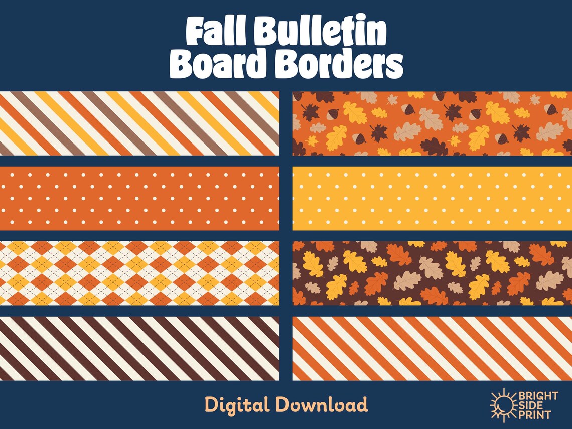 Printable Bulletin Board Border Bulletin Board Border Fall Etsy