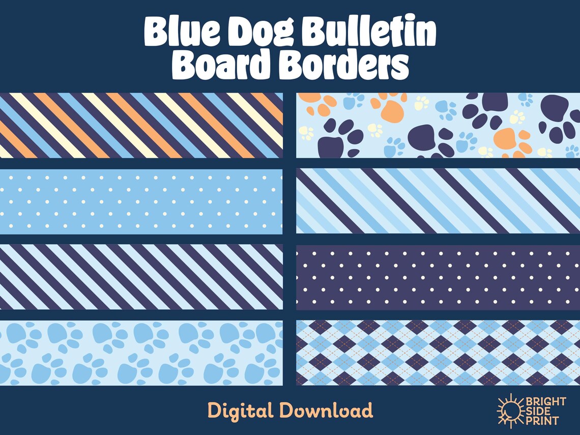 Bluey Bulletin Board Border, Bulletin Board Border, Paw Print Bulletin