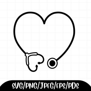 Stethoscope Heart SVG | Stethoscope Digital Download | Stethoscope Clipart | Nurse SVG | Doctor SVG | Nurse Clipart  | svg | psd | eps |