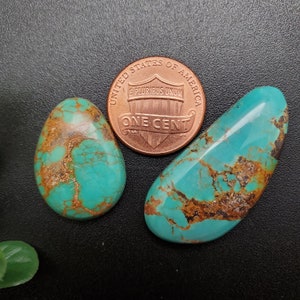 2 Pieces Number 8 Turquoise Cabochons | Turquoises For Making Jewelry | Turquoise Gemstone | Turquoise Cabs | Nevada Turquoise | Stock #107