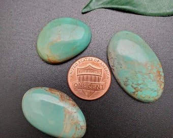 3 Pieces Number 8 Turquoise Cabochons | Turquoises For Making Jewelry | Turquoise Gemstone | Turquoise Cabs | Nevada Turquoise | Stock #011
