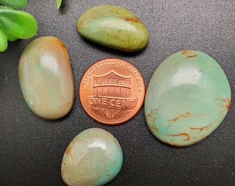 4 cabujones de turquesa número 8 / Turquesas para joyería / Gema de turquesa / Cabujones de turquesa / Turquesa de Nevada / Referencia n.° 121