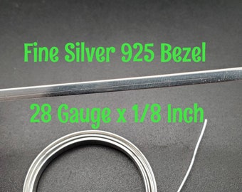 1pc Fine Silver 999 Cast Bezel wire - Silver Gallery wire - 2.63 Inch  (67mm) x 4.5mm