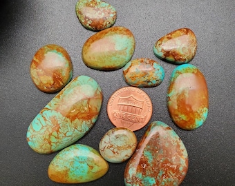 10 stuks Number 8 Turquoise cabochons | Turkoois voor het maken van sieraden | Turkoois edelsteen | Turquoise cabines | Nevada-turkoois | Voorraad #013