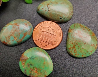 Voorraad # 130 | 4 stuks Number 8 Turquoise cabochons | Turkoois voor het maken van sieraden | Turkoois edelsteen | Turquoise cabines | Nevada-turkoois
