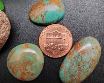 3 stuks Number 8 Turquoise cabochons | Turkoois voor het maken van sieraden | Turkoois edelsteen | Turquoise cabines | Nevada-turkoois | Voorraad # 116