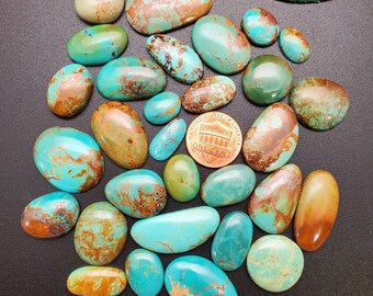 30 Pieces Number 8 Turquoise Cabochons | Turquoise For Making Jewelry | Turquoise Gemstone | Turquoise Cabs | Nevada Turquoises | Stock #021