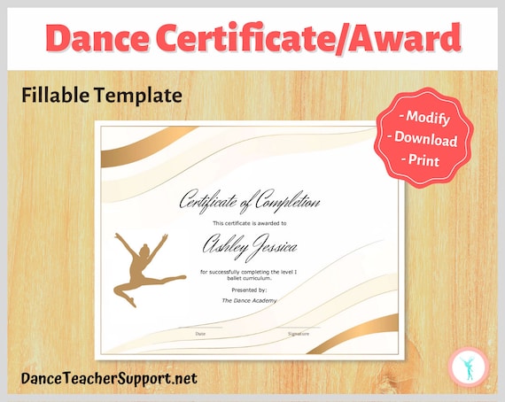 Dance Certificate/award Jumping Pose - Etsy