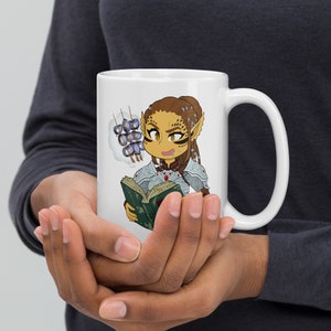 Lae&#39;zel Cookbook Kabob: White Mug of Drinking | DND Gifts | Lae&#39;zel | D&D | Baldur&#39;s Gate 3 | BG3 | Karlach | Shadowheart | Gale