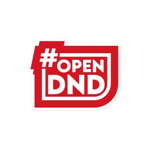 OPEN DND: Die Cut Stickers | DND Gifts | Dungeons and Dragons | D&D | Dungeon Master Gifts | OGL1.0A