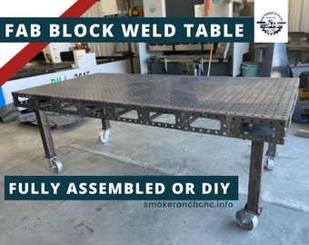 4'x4' | 4'x8' | 4'x10' | Fully Assembled Fab Block Weld Table | Welding Table | CNC Laser Cut | Welding Fixture Table | DIY Weld Kit