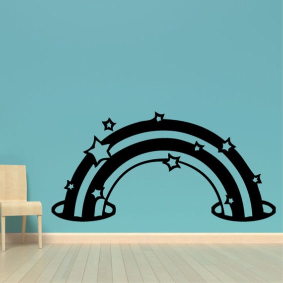 Rainbow and Stars Decal Rainbow Decal Rainbow Vinyl Decal Etsy