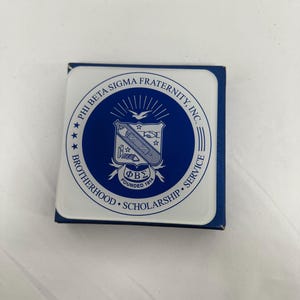 Phi Beta Sigma Glass Coaster Set – 4 Pack | Fraternity Crest Drink Coasters | ΦΒΣ Greek Gift | Brotherhood • Scholarship • Service