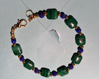 Malachite and Blue Bracelet