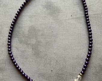 Purple and Crystal “Pearl” Necklace