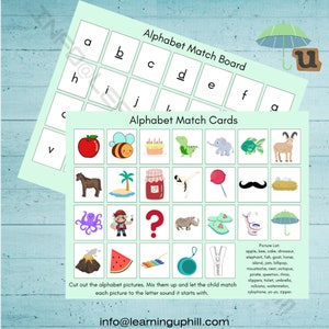 Alphabet Matching Game Digital PDF and Zip File, Preschool Activities, Alphabet Matching Game, Preschool Learning, Montessori Activities
