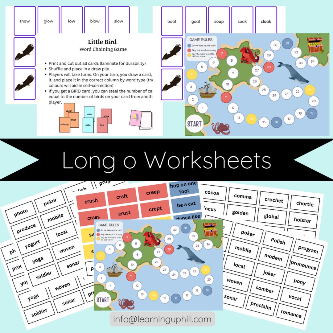 Long O Vowel Sound Worksheets Instant Download Printables - Etsy UK