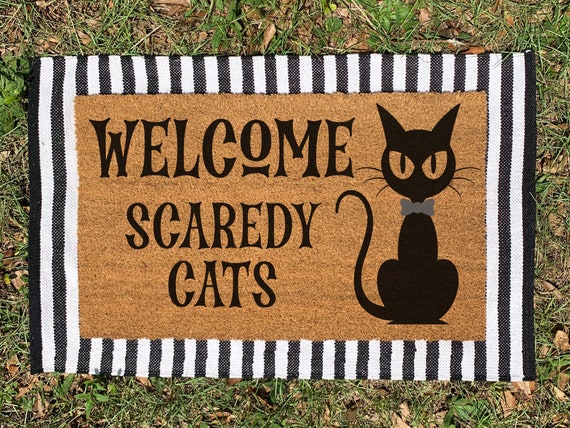 Scaredy Cats Welcome Door Mat