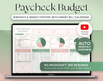 Hoja de cálculo de presupuesto de Google Sheets Presupuesto de nómina Plantilla de Excel Planificador de presupuesto quincenal Rastreador de gastos de Excel Planificador financiero Presupuesto semanal