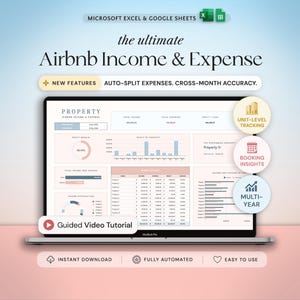 Airbnb Template Income and Expense Spreadsheet Airbnb Host Template Vacation Rental Property Management Vrbo Airbnb Bundle Profit and Loss
