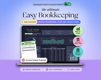 Bookkeeping Template Small Business Spreadsheet Income Expense Tracker Accounting Spreadsheet Google Sheets Excel Profit and Loss Dark Mode