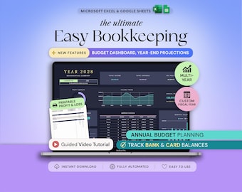 Bookkeeping Template Small Business Spreadsheet Income Expense Tracker Accounting Spreadsheet Google Sheets Excel Profit and Loss Dark Mode