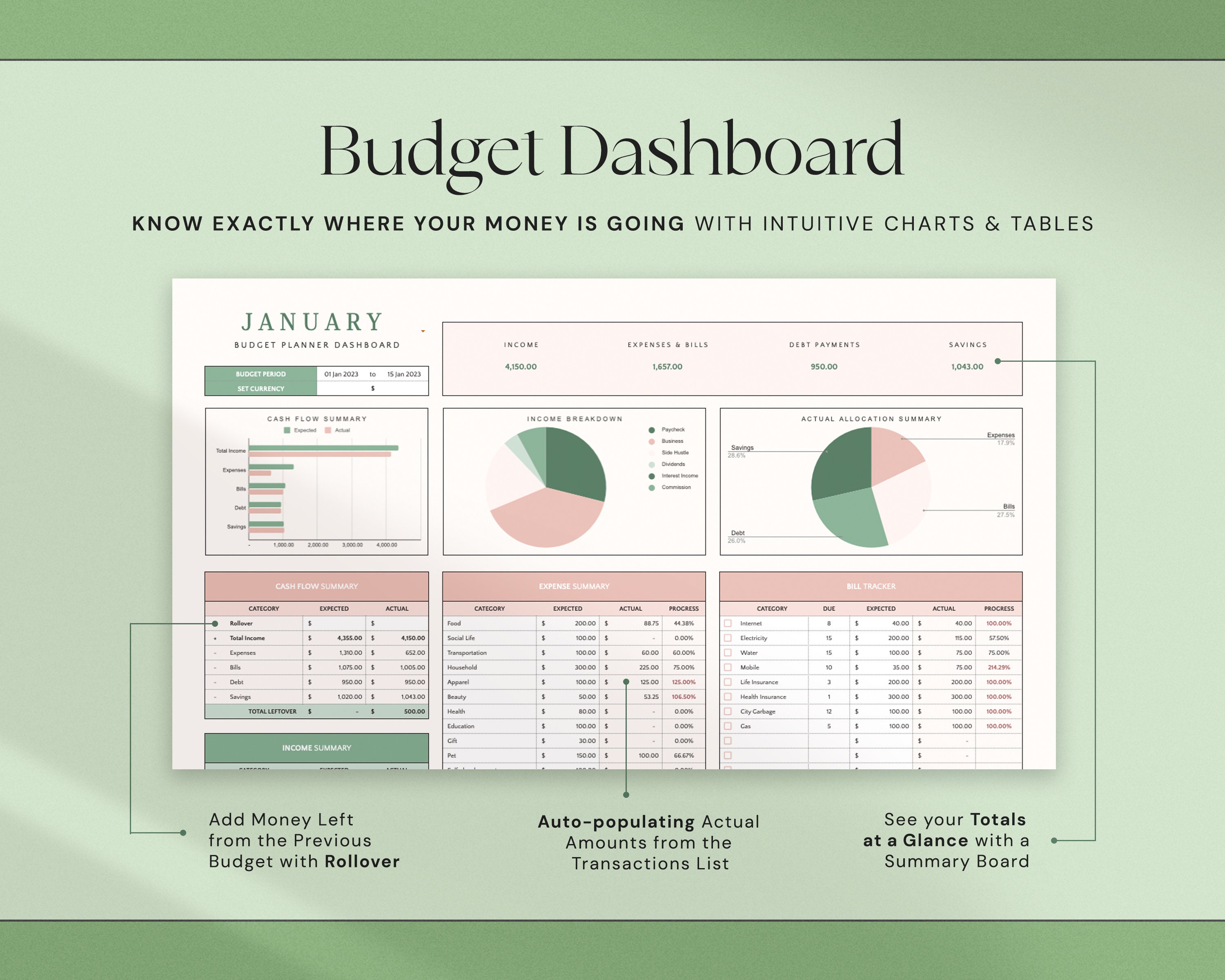 Budget Planner Google Sheets Monthly Budget Spreadsheet Excel Etsy UK