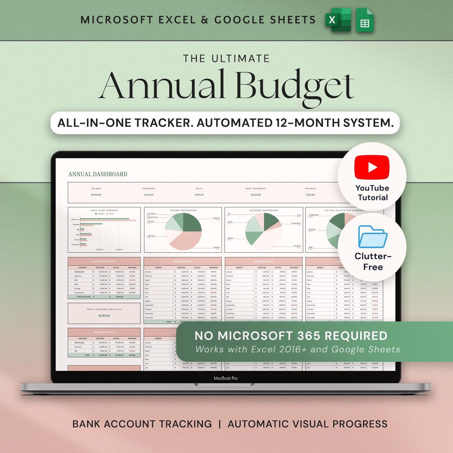 Annual Budget Excel Spreadsheet Google Sheets Monthly Budget Template ...