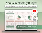 Annual Budget Spreadsheet Google Sheets Budget Planner Excel Monthly Budget Template Yearly Budget Financial Planner Expense Tracker Finance