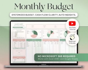 Excel Monthly Budget Template Google Sheets Budget Planner Template Finance Tracker Budget Spreadsheet Financial Planner Expense Tracker