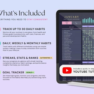 Habit Tracker Excel Google Sheets Habit Planner Weekly Habits Goal Planner Digital Daily Routine Tracker To Do List Monthly Time Management image 2