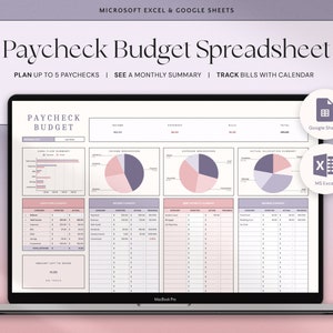 Excel Paycheck Budget Spreadsheet Google Sheets Budget Template, Paycheck by Paycheck Budget Planner Excel, Personal Budget Finance Tracker