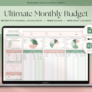 Ultimate Monthly Budget Spreadsheet Excel Budget Template Google Sheets Budget Planner Savings Tracker Financial Planner Zero Based Budget