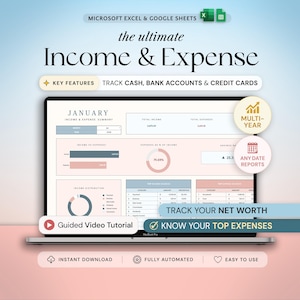 Income and Expense Tracker Spreadsheet Personal Financial Planner Excel Spreadsheet Monthly Expense Tracker Google Sheets Template Finance
