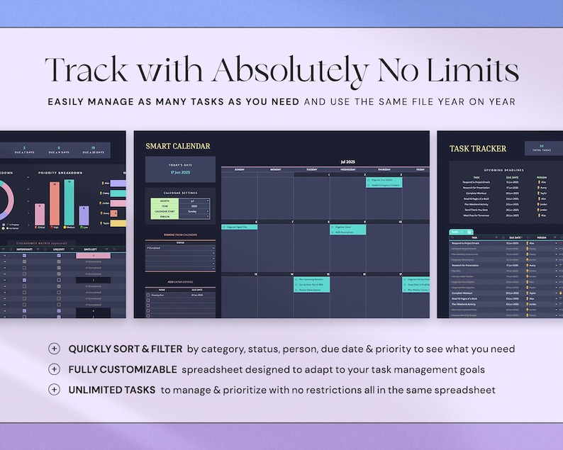 Task Tracker Spreadsheet to Do List Excel Template Google Sheets Team ...