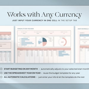 Annual Paycheck Budget Spreadsheet Weekly Budget Excel Google - Etsy
