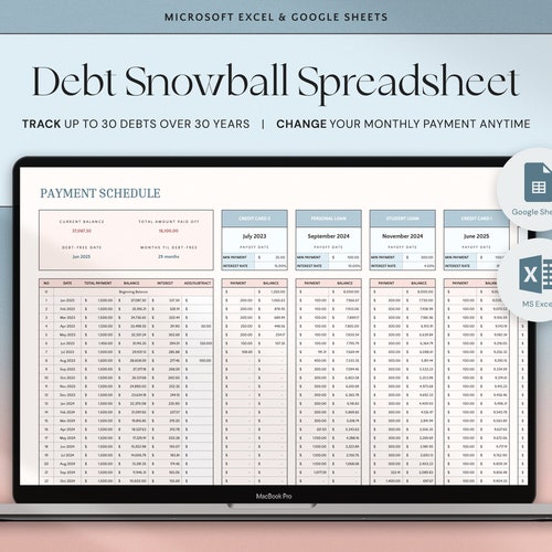 Credit Card Snowball Calculator Worksheet Etsy